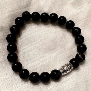 Black striped Agate 8mm bracelet